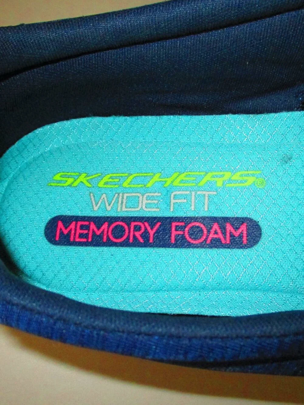 Skechers Dual Lite Memory Foam Womens Navy Textile Fashion Sneaker - Size 9 Wide